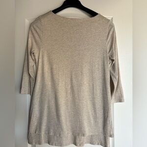 J.Jill Pure Jill Boat Neck Tunic Top Blouse oatmeal beige size small